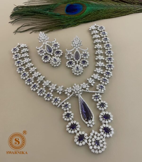 emerald purple necklace set